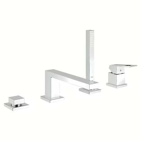 Kromirana miješalica za kadu Grohe Eurocube s tuš setom s ručnim tušem Euphoria Cube+.