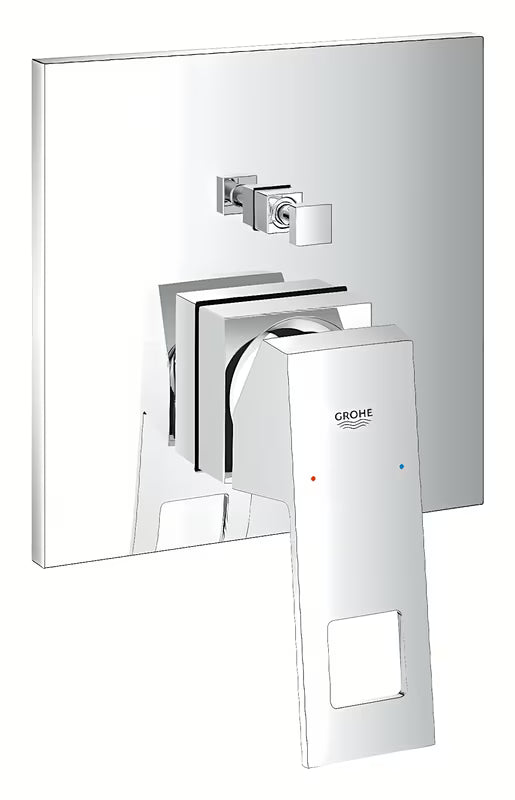 Podžbukna tuš i miješalica za kadu Grohe Eurocube u krom izvedbi s ručicom i 2-smjernim preklopnikom
