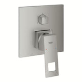 Podžbukna tuš i miješalica za kadu Grohe Eurocube supersteel s ručicom i 3-smjernim preklopnikom