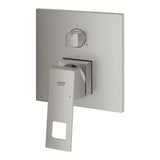 Podžbukna tuš i miješalica za kadu Grohe Eurocube supersteel s ručicom i 3-smjernim preklopnikom