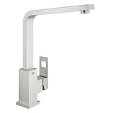 Kuhinjska jednoručna baterija slavina Grohe Eurocube s visokim izljevom u izvedbi supersteel