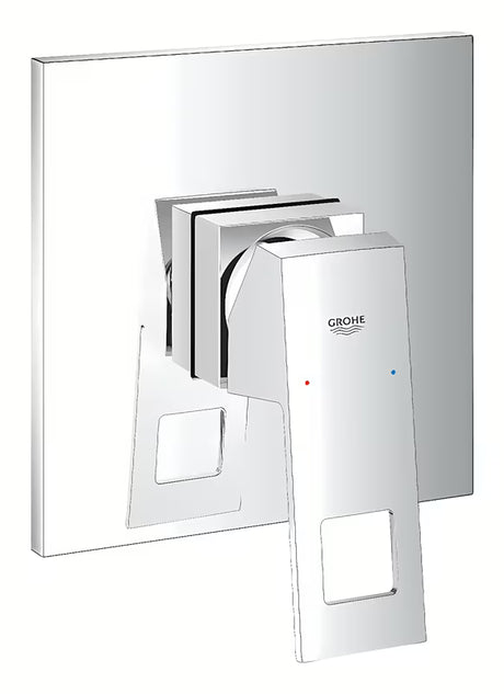 Podžbukna jednoručna baterija miješalica za tuš Grohe Eurocube u krom izvedbi s metalnom pločom i ručicom