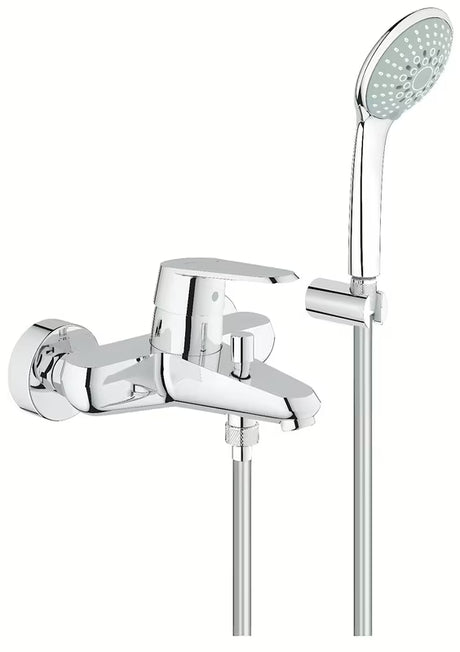 Kromirana zidna miješalica za kadu Grohe Eurodisc s tuš setom