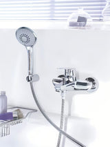 Kromirana zidna miješalica za kadu Grohe Eurodisc s tuš setom