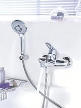 Kromirana zidna miješalica za kadu Grohe Eurodisc s tuš setom