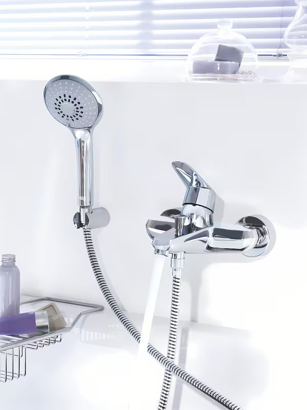 Kromirana zidna miješalica za kadu Grohe Eurodisc s tuš setom