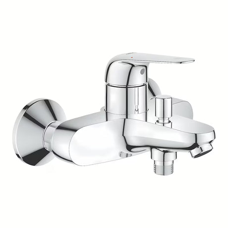 Kromirana zidna miješalica za kadu Grohe Euroeco s ručicom i preklopnikom kada/tuš