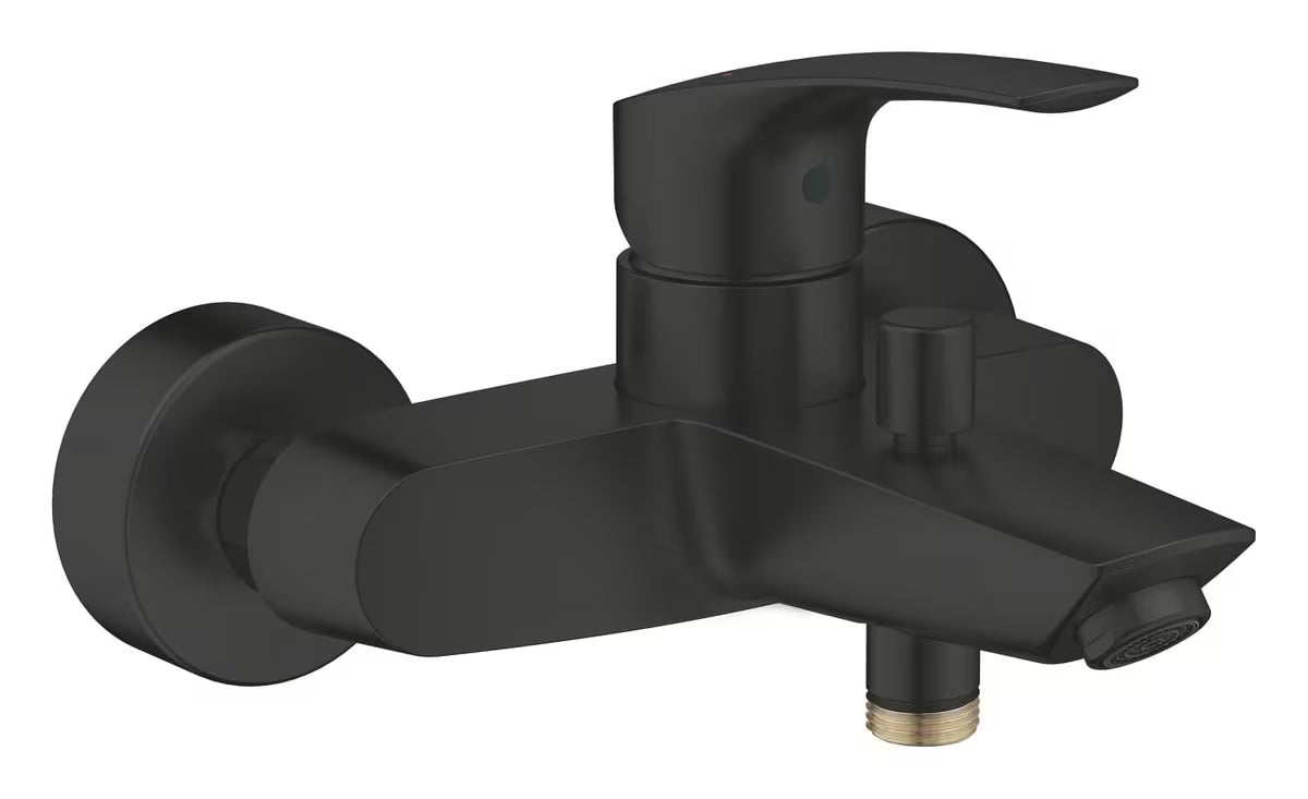 Grohe Eurosmart jednoručna baterija zidna miješalica za kadu u mat crnoj izvedbi s preklopnikom kada/tuš