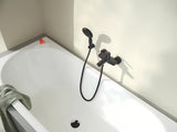 Grohe Eurosmart jednoručna baterija zidna miješalica za kadu u mat crnoj izvedbi s preklopnikom kada/tuš