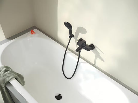 Grohe Eurosmart jednoručna baterija zidna miješalica za kadu u mat crnoj izvedbi s preklopnikom kada/tuš