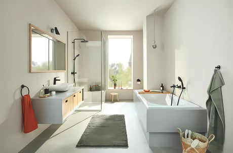 Grohe Eurosmart jednoručna baterija zidna miješalica za kadu u mat crnoj izvedbi s preklopnikom kada/tuš