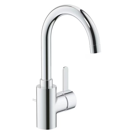 Visoka kromirana miješalica za umivaonik Grohe Eurosmart Cosmopolitan sa zakretnim izljevom i upravljanjem ručicom.