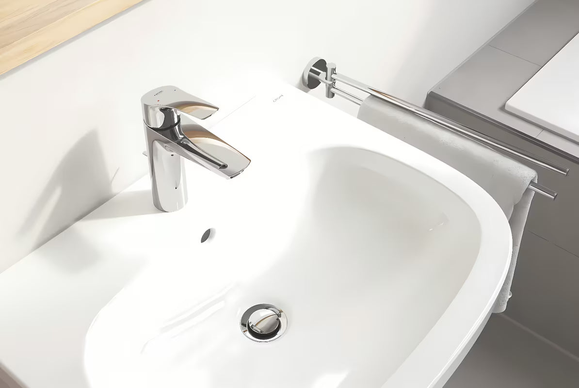 Kromirani jednoručna baterija stojeća miješalica za umivaonik Grohe Eurosmart New s odvodom
