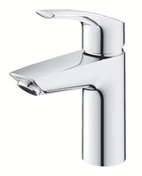 Kromirani jednoručna baterija stojeća miješalica za umivaonik Grohe Eurosmart New s click‑clack-odvodom.