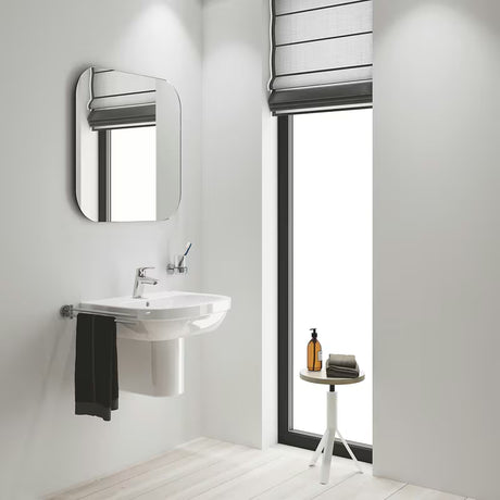Kromirana jednoručna baterija stojeća miješalica za umivaonik Grohe Eurosmart New s click‑clack-odvodom