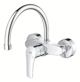 Grohe Eurosmart New jednoručna baterija zidna miješalica za sudoper u krom izvedbi s okretnim izljevom.