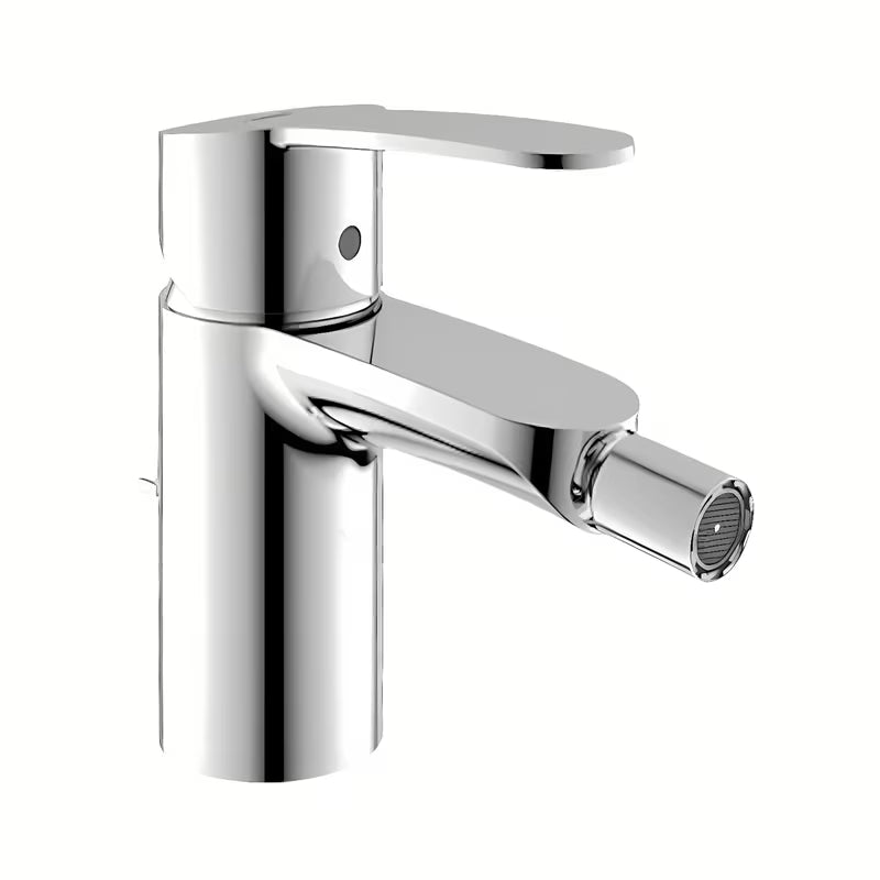 Kromirana miješalica za bide Grohe Eurostyle Cosmopolitan s odvodom i ručicom za upravljanje.