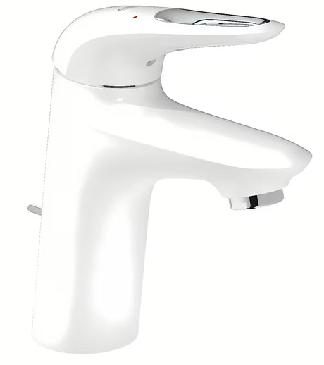 Jednoručna Baterija miješalica za umivaonik Grohe Eurostyle New s odvodom u završnoj obradi Moon White.
