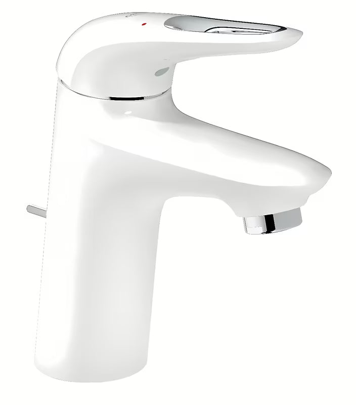 Umivaonička jednoručna baterija slavina Grohe Eurostyle New s odvodom u izvedbi moon white i krom