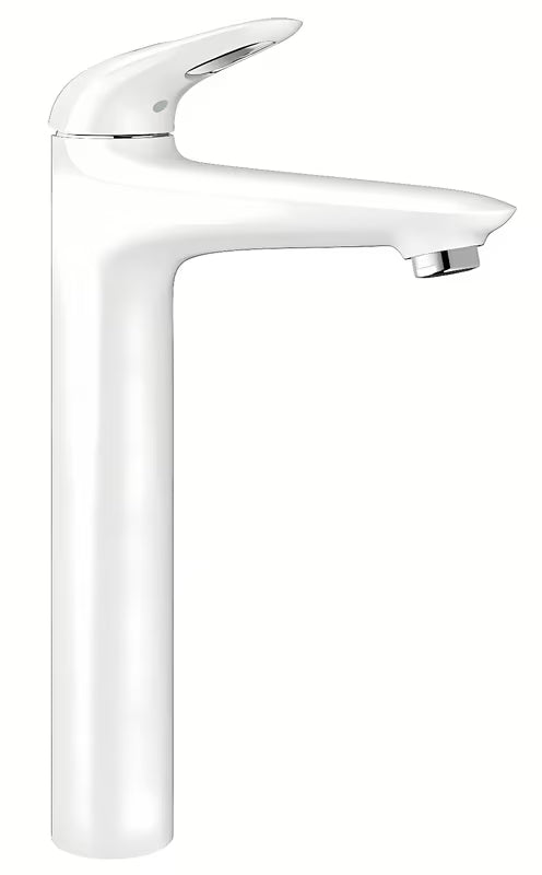 Visoka jednoručna baterija miješalica za umivaonik Grohe Eurostyle New u izvedbi Moon White pro samostojeći umivaonici .