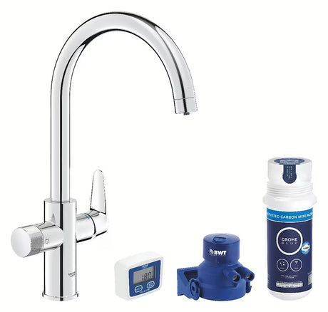Kromirana miješalica za sudoper Grohe Blue Pure 2022 s odvojenom ručicom pro filtriranu vodu