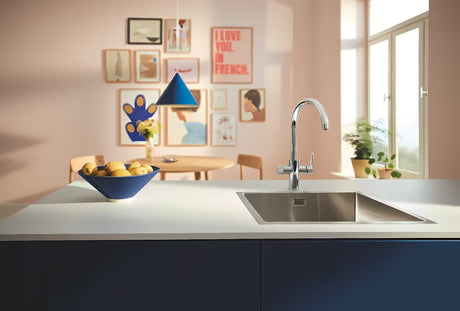 Kromirana miješalica za sudoper Grohe Blue Pure 2022 s odvojenom ručicom pro filtriranu vodu