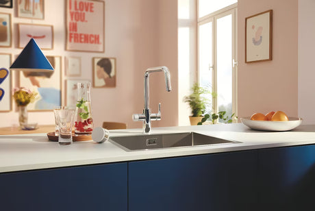 Kromirana miješalica za sudoper Grohe Blue Pure 2022 sa zasebnom ručicom pro za filtriranu vodu