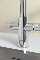 Kromirana miješalica za sudoper Grohe Blue Pure 2022 sa zasebnom ručicom pro za filtriranu vodu