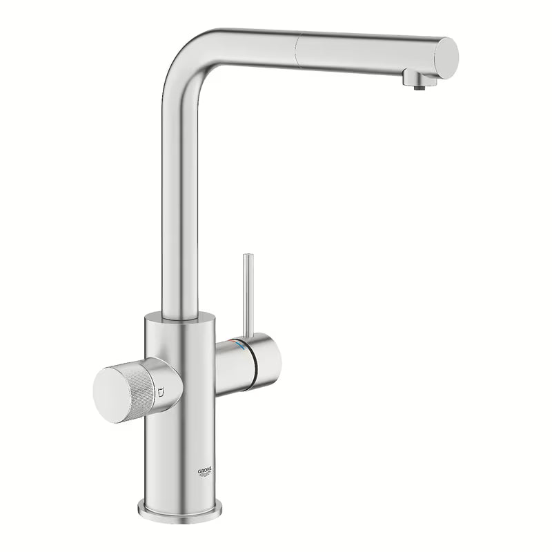 Grohe Blue Pure 2022 miješalica za sudoper s funkcijom filtracije u izvedbi supersteel