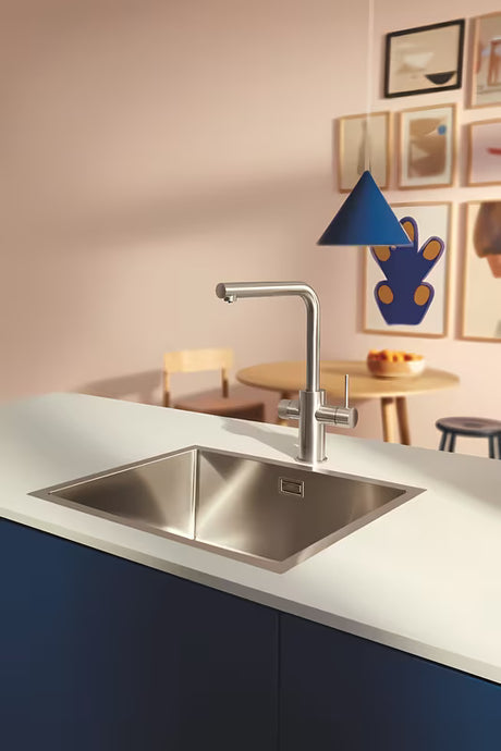 Grohe Blue Pure 2022 miješalica za sudoper s funkcijom filtracije u izvedbi supersteel