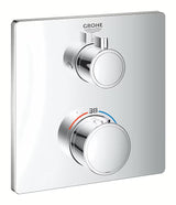 Kromirana podžbukna termostatska miješalica za tuš Grohe Grohtherm pro za upravljanje nadglavnim i ručnim tuševi.