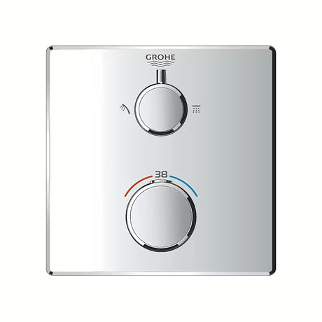 Kromirana podžbukna termostatska miješalica za tuš Grohe Grohtherm pro za upravljanje nadglavnim i ručnim tuševi.