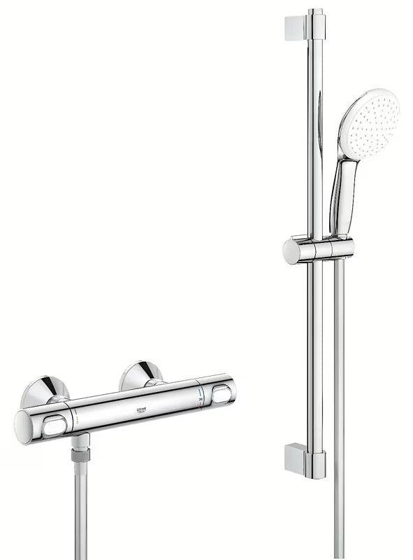 Grohe Grohtherm 500 termostatska miješalica za tuš u kromu s tuš garniturom sa šipkom
