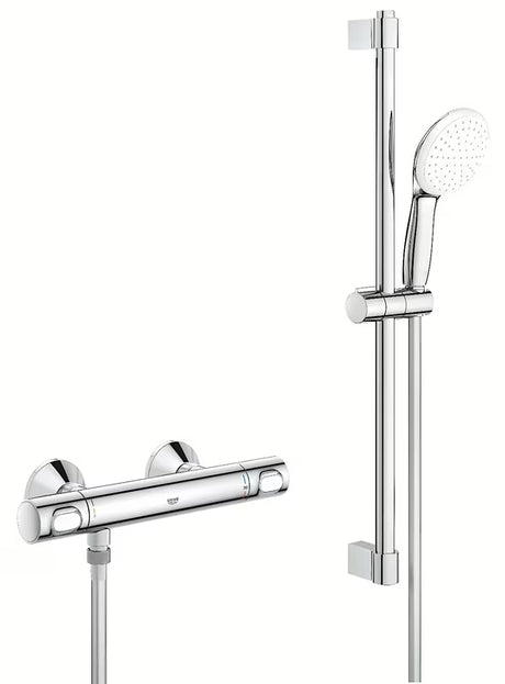 Grohe Grohtherm 500 termostatska miješalica za tuš u kromu s tuš garniturom sa šipkom