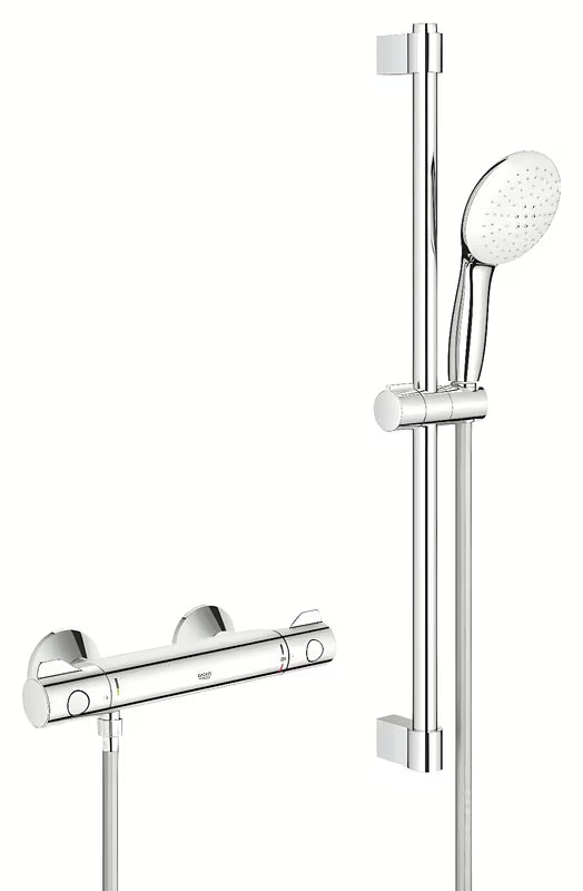 Grohe Grohtherm 800 termostatska miješalica za tuš u krom izvedbi s tuš garniturom sa šipkom