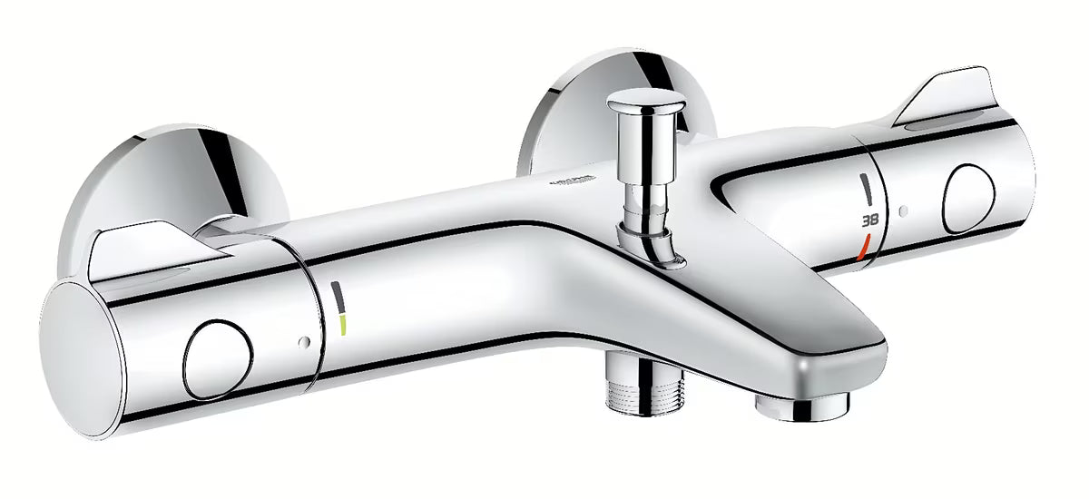 Termostatska zidna miješalica za kadu Grohe Grohtherm 800 u krom izvedbi s preklopnikom kada/tuš.