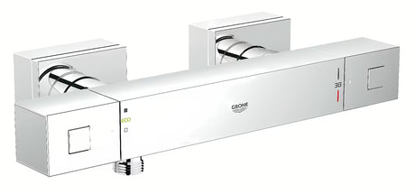 Termostatska miješalica za tuš Grohe Grohtherm Cube u krom izvedbi s četvrtastim dizajnom