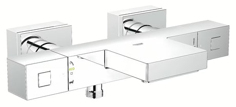 Kromirana termostatska miješalica za kadu Grohe Grohtherm Cube s XL izljevom GROHE XL Waterfall pro za kadu i tuš.