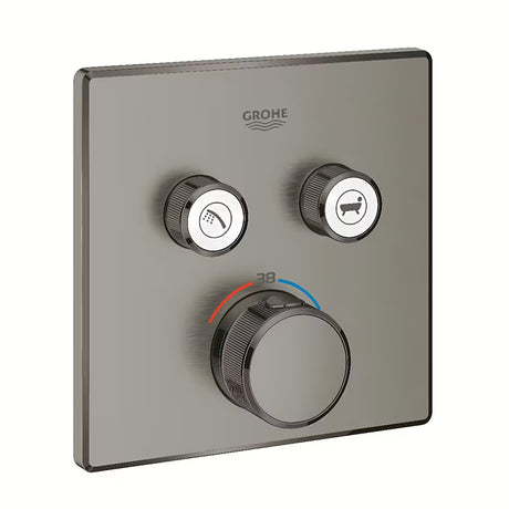 Podžbukna termostatska miješalica za tuš Grohe Grohtherm smartcontrol u izvedbi brušeni Hard Graphite