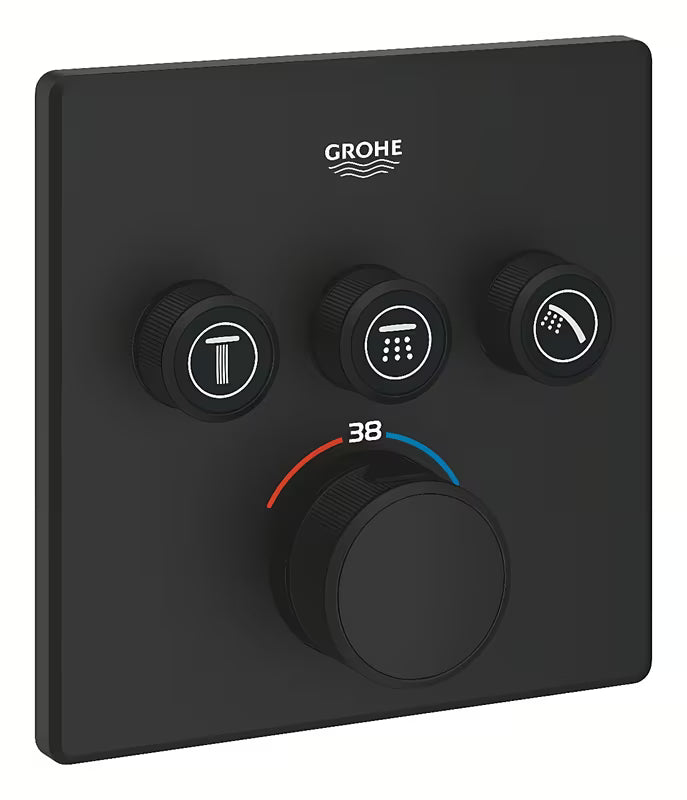 Podžbukna termostatska miješalica za tuš Grohe Grohtherm smartcontrol u izvedbi phantom black