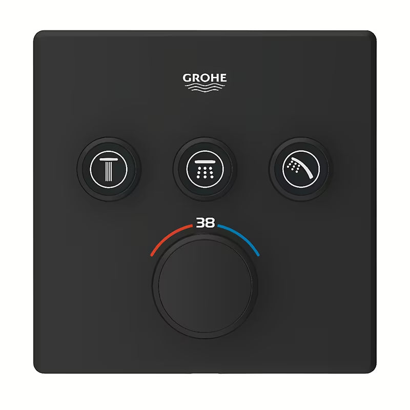Podžbukna termostatska miješalica za tuš Grohe Grohtherm smartcontrol u izvedbi phantom black
