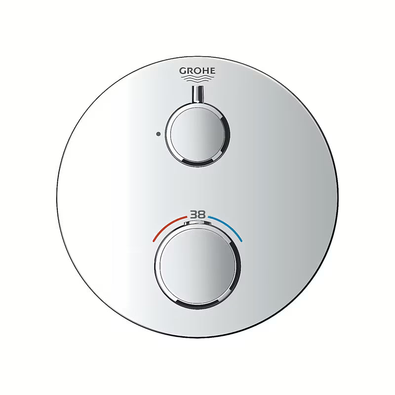 Podžbukna termostatska miješalica za tuš Grohe Grohtherm u krom izvedbi sa sigurnosnom blokadom SafeStop.