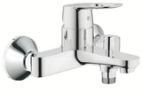 Kromirana zidna jednoručna baterija miješalica za kadu Grohe bauloop s automatskim prebacivanjem kada/tuš.
