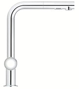 Kromirana miješalica za sudoper Grohe Minta s visokim L-izljevom i izvlačnim tušem