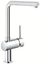 Kromirana miješalica za sudoper Grohe Minta s L izljevom, zakretnim izljevom i izvlačnim tušem