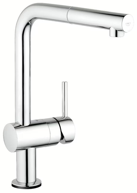 Kromirana senzorska miješalica za sudoper Grohe Minta Touch sa zakretnim L-izljevom i izvlačnim perlatorom