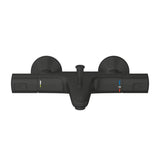 Termostatska zidna miješalica za kadu Grohe Precision u izvedbi matte black s preklopnikom kada/tuš