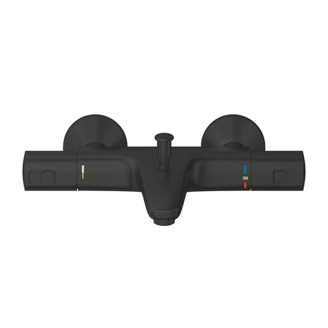 Termostatska zidna miješalica za kadu Grohe Precision u izvedbi matte black s preklopnikom kada/tuš