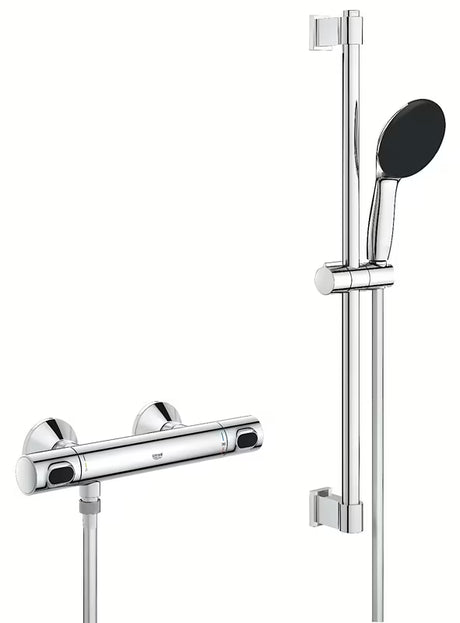 Grohe Precision Flow termostatska miješalica za tuš u krom izvedbi s tuš setom i šipkom