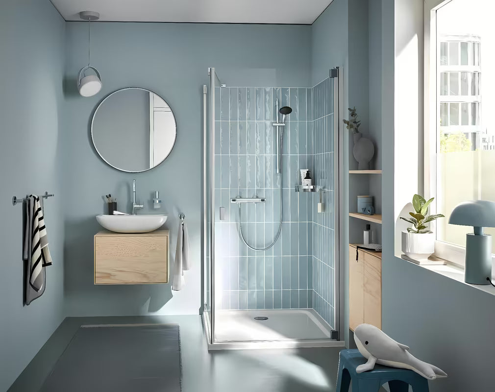 Grohe Precision Flow termostatska miješalica za tuš u krom izvedbi s tuš setom i šipkom